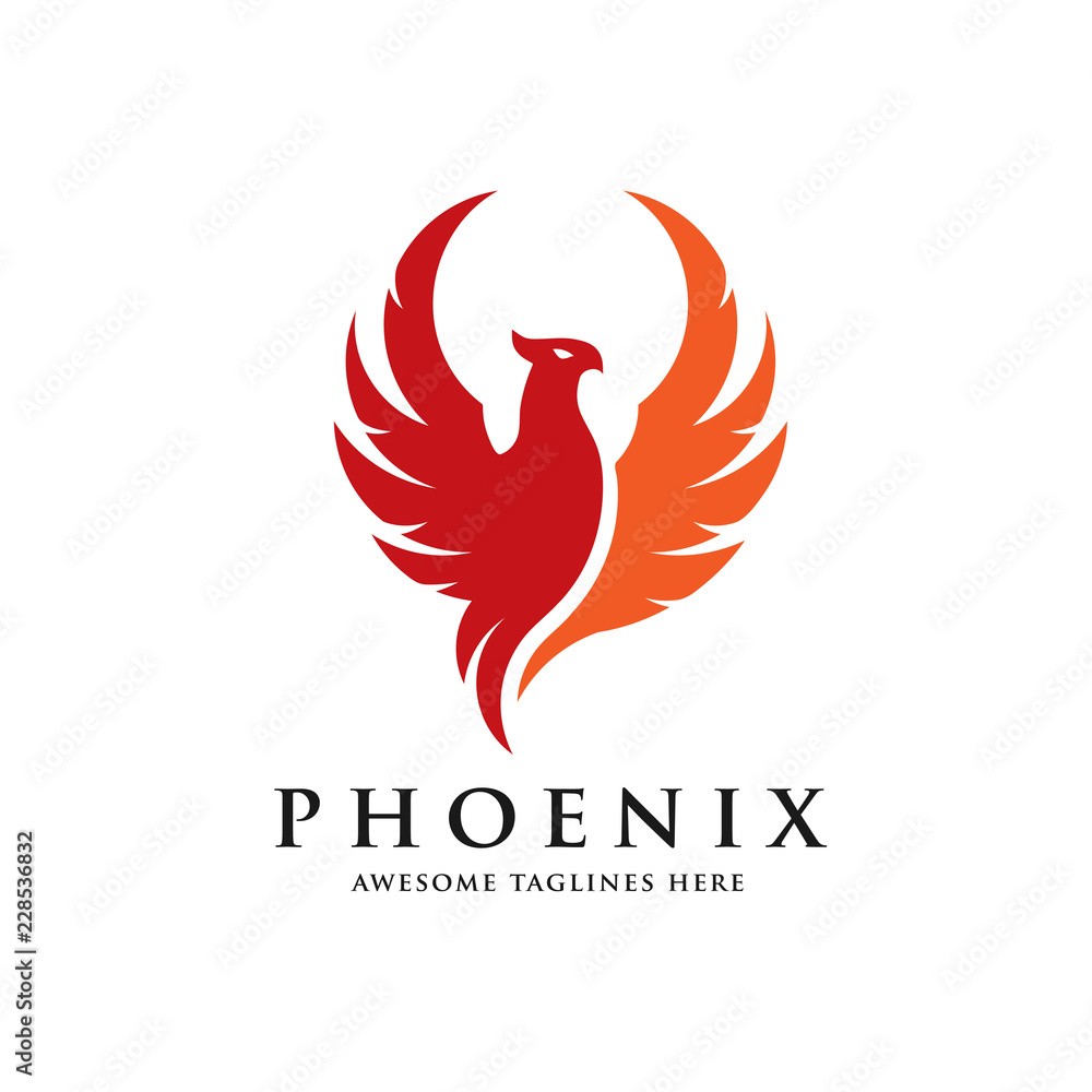 Obraz premium luxury phoenix logo concept, best phoenix bird logo design