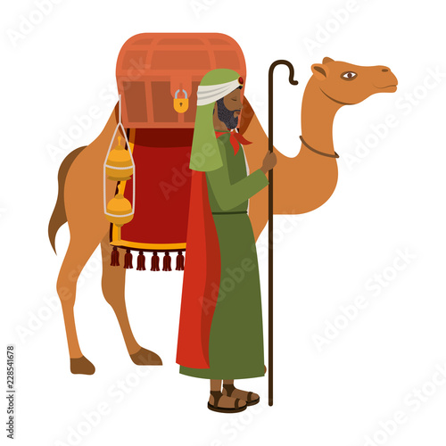 wise man with camel manger character