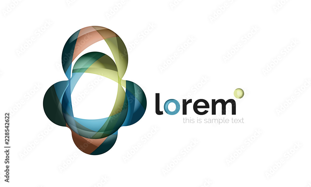 Abstract geometric logo design, overlapping shapes Abstract geometric logo design, overlapping shapes