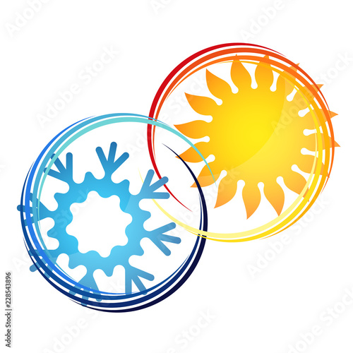 Air conditioning and ventilation temperature symbol