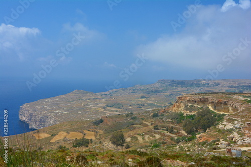 A view over Dingli cliffs in the island of Malta