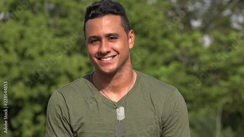 Happy Hispanic Male Veteran