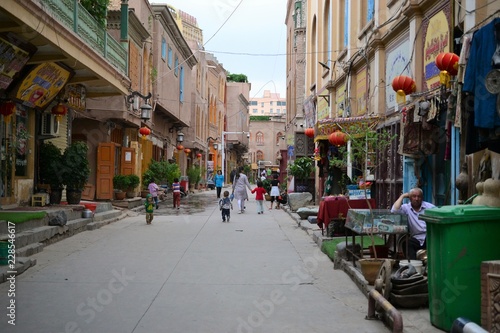 street in old city of Kashgar, Xinjiang, China, Uyghur autonomous region photo