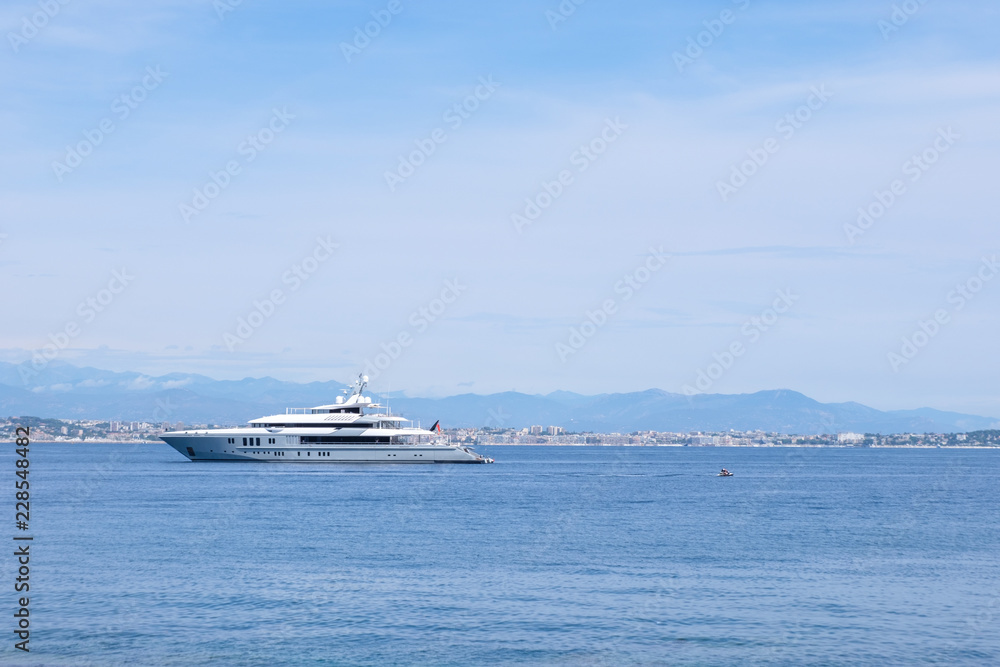 Yachts cruising on water near Cannes