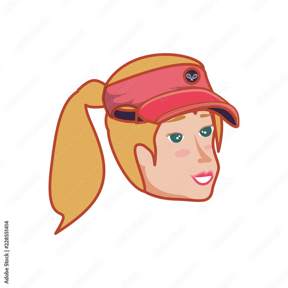 head woman with sport cap head woman with sport cap