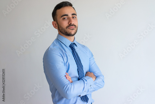 Canvas Print Portrait of serious confident businessman