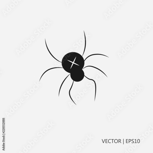 Black spider. Vector illustration