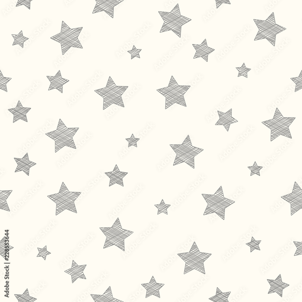 Wallpaper with hand drawn stars. Vector. Wallpaper with hand drawn stars. Vector.