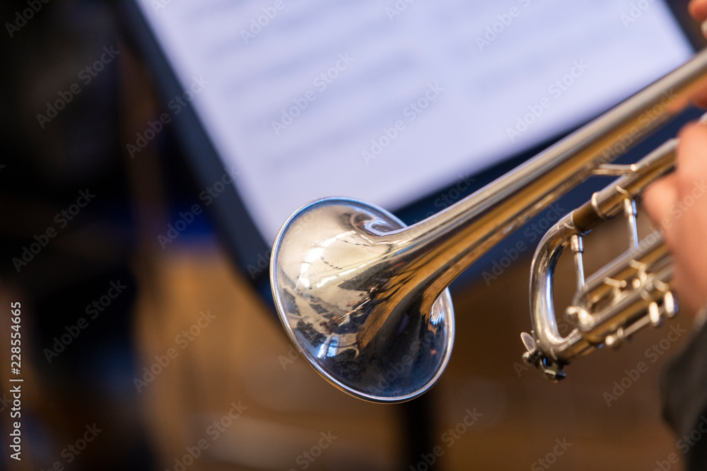 Obraz premium A person holding a trumpet