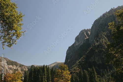 Mountain range with the sky