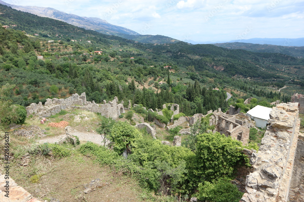 Archaeological Site of Mystras, abandoned ancient town, Peloponnese, Greece
