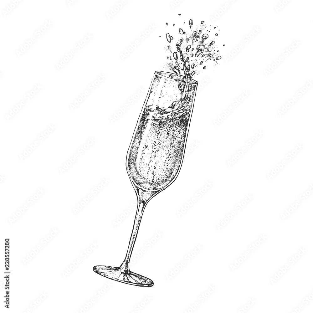 Champagne glass hand drawn sketch icon. Champagne glass hand drawn outline  doodle icon. vector sketch illustration of | CanStock