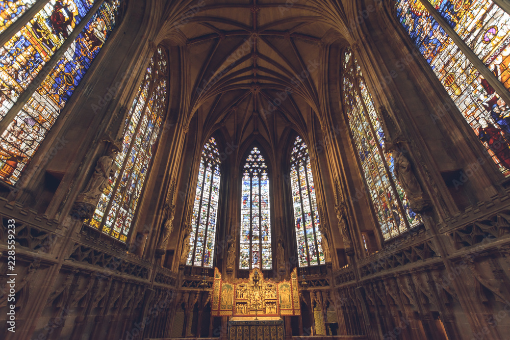 Interiors of Lichfield Cathedral - Lady Chapel Altar and Ceiling