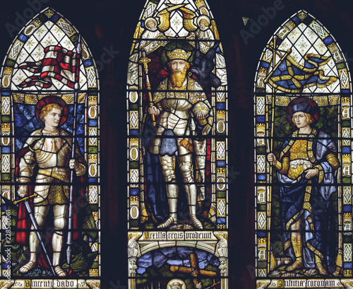 Interiors of Lichfield Cathedral - Stained Glass Nave B Close up photo