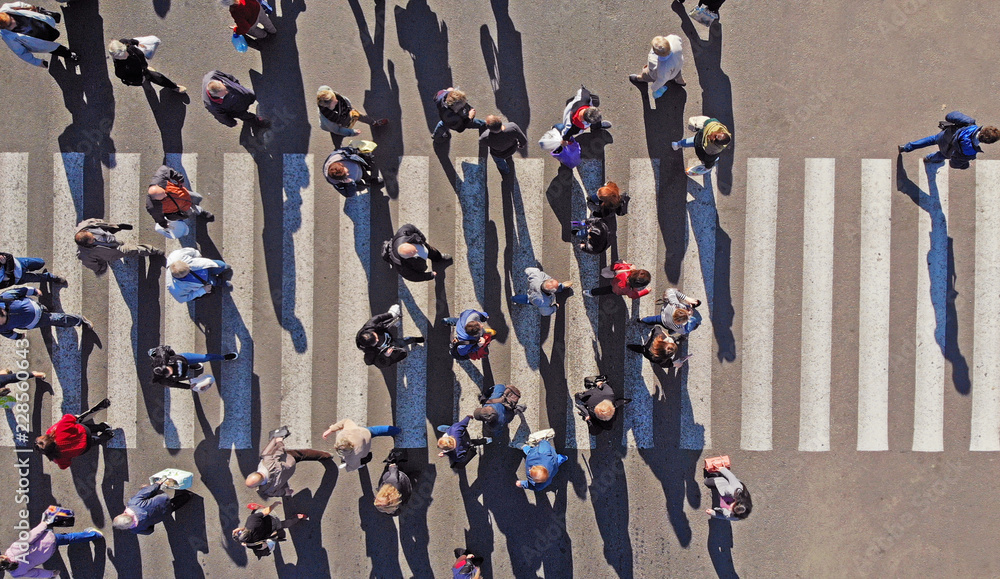 Obraz premium Aerial. Pedestrian crossing.