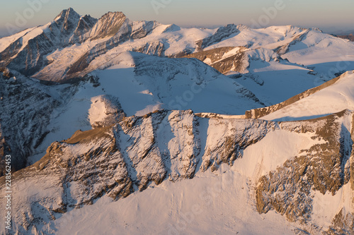 autumn hike to grosses Wiesbachhorn in glocknergruppe  hohe tauern in austria photo