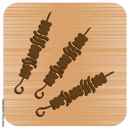 Grilled kebab icon