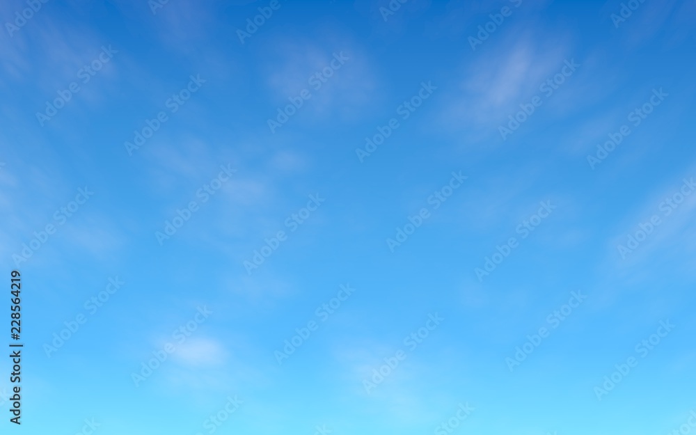 Cumulus white clouds in the clear blue sky in the morning. Blue sky background with white clouds. 3D illustration Cumulus white clouds in the clear blue sky in the morning. Blue sky background with white clouds. 3D illustration