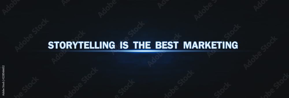 Storytelling is the best marketing text on blue light background. Storytelling is the best marketing text on blue light background.