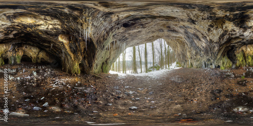 Icicles In The Oswald Cave, Wiesenttal, Germany