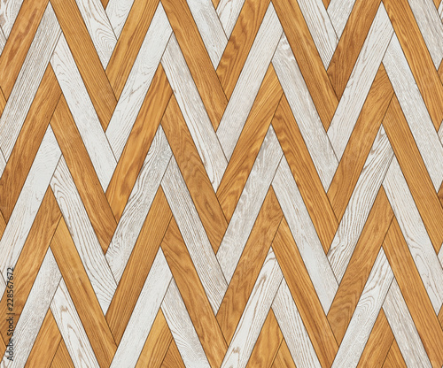 Natural wooden background herringbone, grunge parquet flooring design seamless texture
