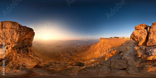 Mitzpe Ramon Canyon At Sunrise, Negev Desert, Mitzpe Ramon, Israel photo