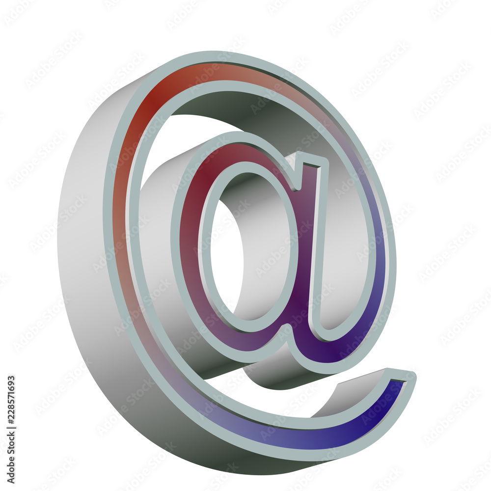 E-Mail, At-Zeichen, Symbol, 3D-Illustration E-Mail, At-Zeichen, Symbol, 3D-Illustration