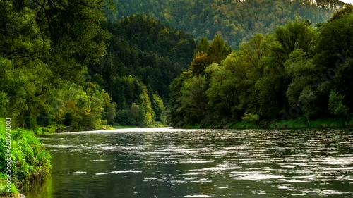 Summer timelapse of pieniny and dunajec river, Poland. photo