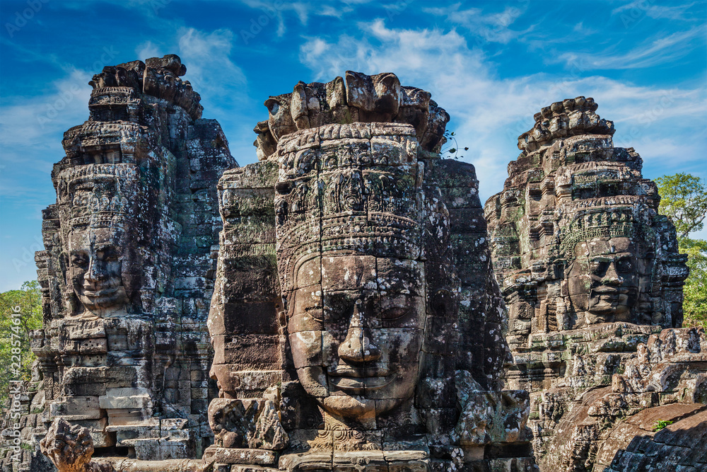 Naklejka premium Twarze świątyni Bayon, Angkor, Kambodża
