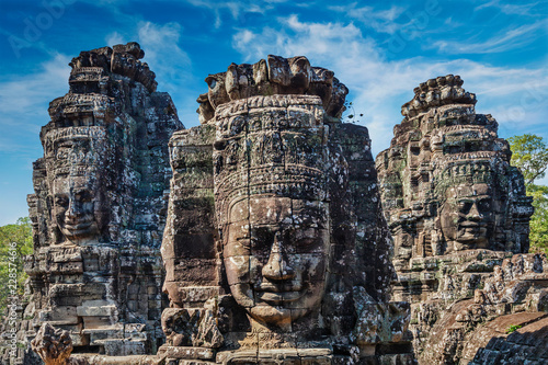 Faces of Bayon temple, Angkor, Cambodia photo