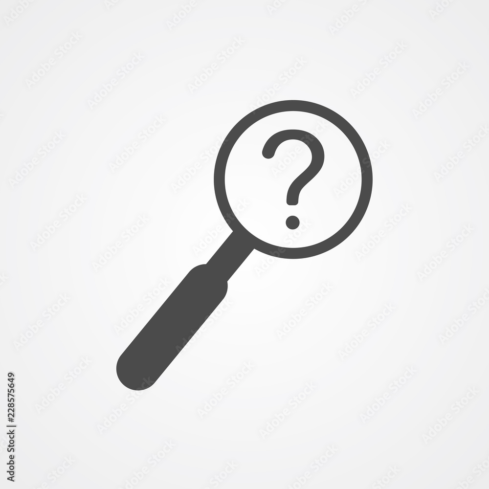 Search question vector icon sign symbol Search question vector icon sign symbol