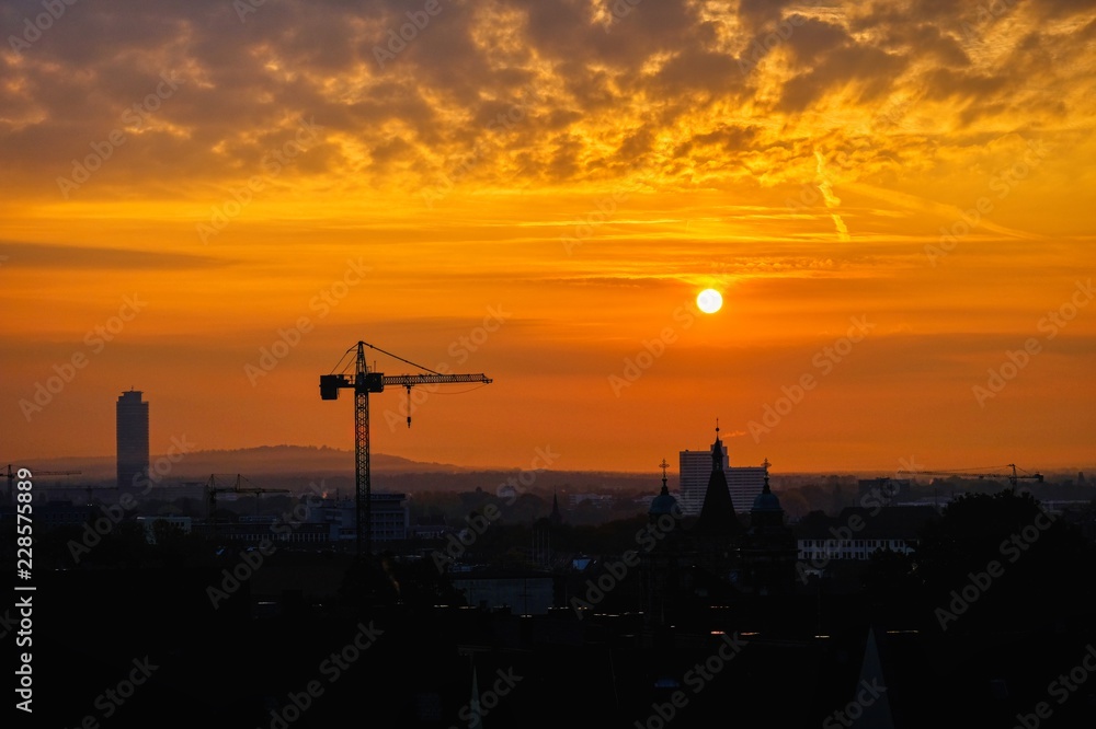 Sonnenaufgang. Blick von der Kaiserburg Nürnberg