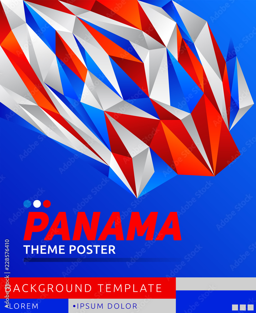Obraz premium Panama theme modern poster, vector template illustration, panamanian flag colors