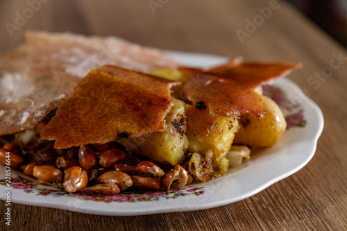 Traditional pork meal made in Cuenca Ecuador