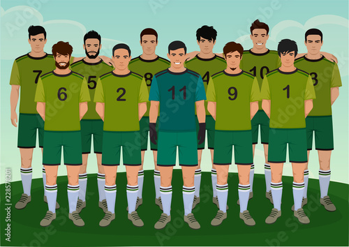 vector illustration of soccer player, football team people