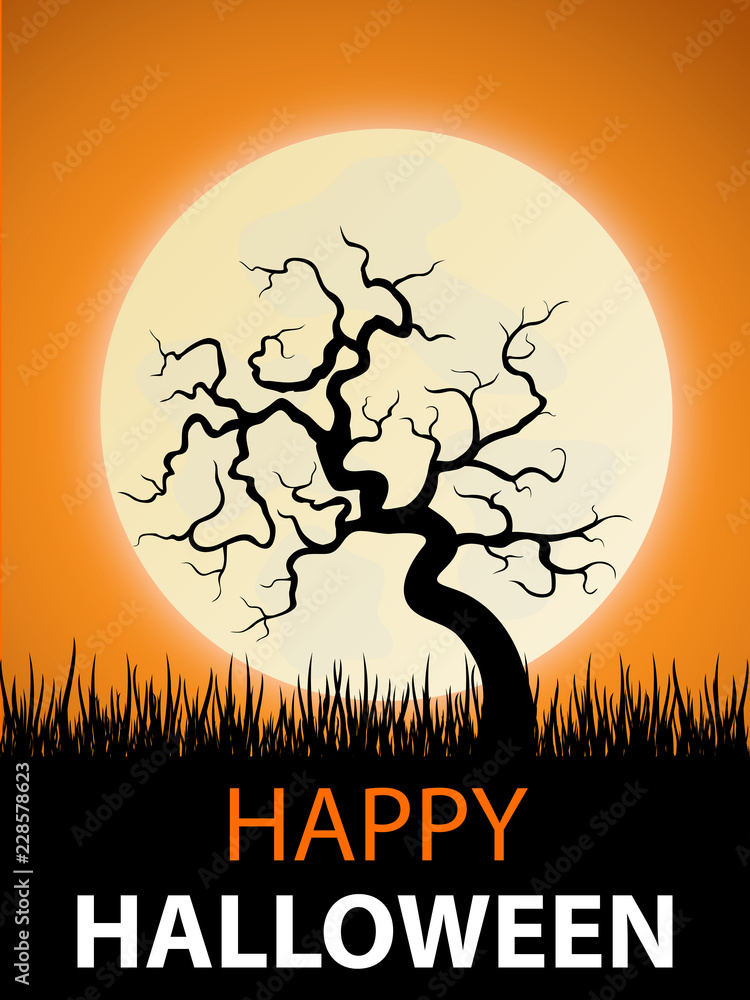 Halloween Baum Grußkarte (Happy Halloween)