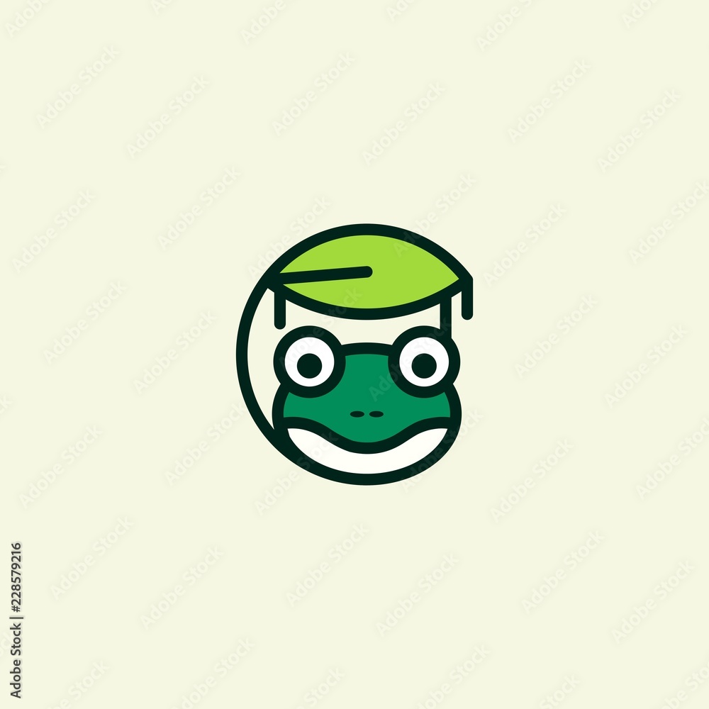 Obraz premium Frog Animal Cute Cartoon Illustration Icon Logo Design Template Element Vector