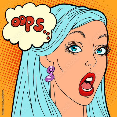 oops pop art woman