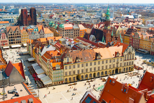 Wroclaw market square aerial