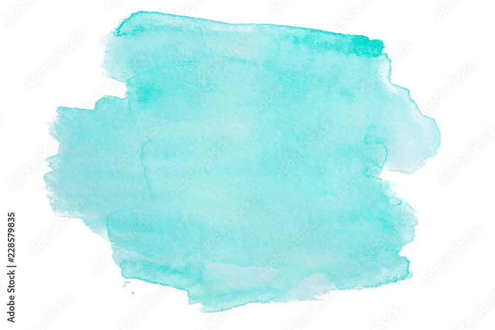 watercolor stain blue greenish tint with texture. Element template on a white background watercolor stain blue greenish tint with texture. Element template on a white background