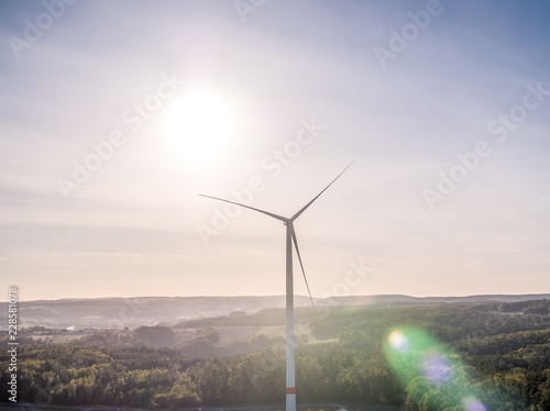 4K Drone aerial Windpark, Windmill, German winter landscape © Daniel