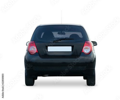 Back view hatchback car isolated on white background photo