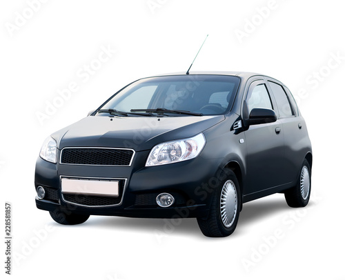 Obraz na płótnie Black car isolated on white background