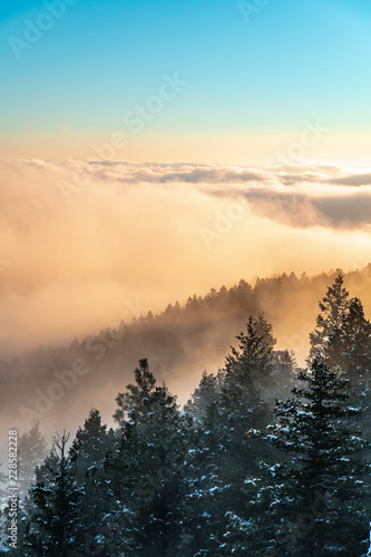 Fog Waves above the Boulder Canyon, Boulder, CO, USA © EG Images