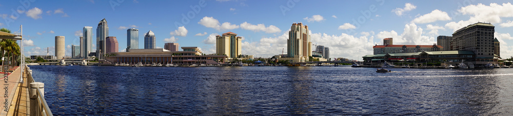 Marine Boat Ship Canal Downtown Urban Metro Skyline Tampa Bay Florida