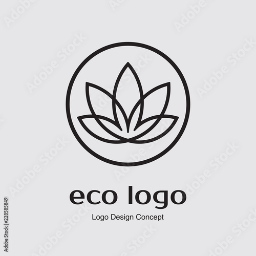 Abstract flower logo design. Creative lotus symbol.