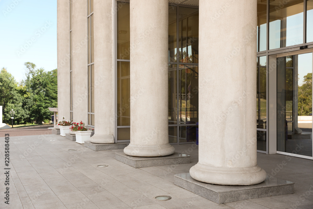 Supreme court building with pillars. Law and justice Supreme court building with pillars. Law and justice