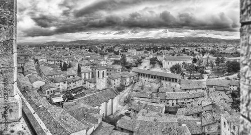 Panoramic view over the roofs of Gubbio, Italy