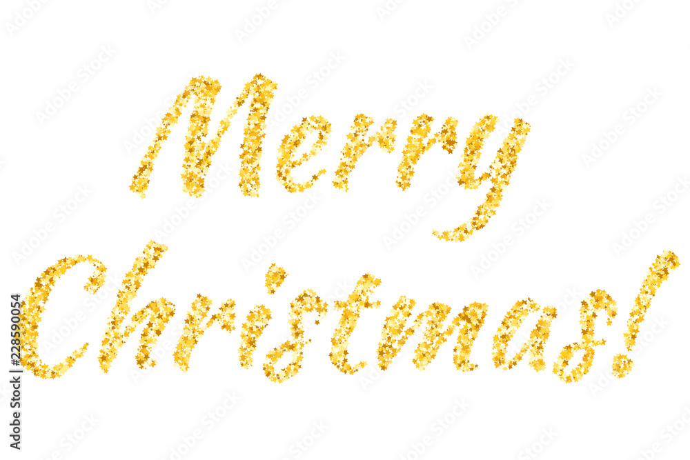 custom made wallpaper toronto digitalMerry Christmas text from the stars. Shining golden text. Confetti of stars