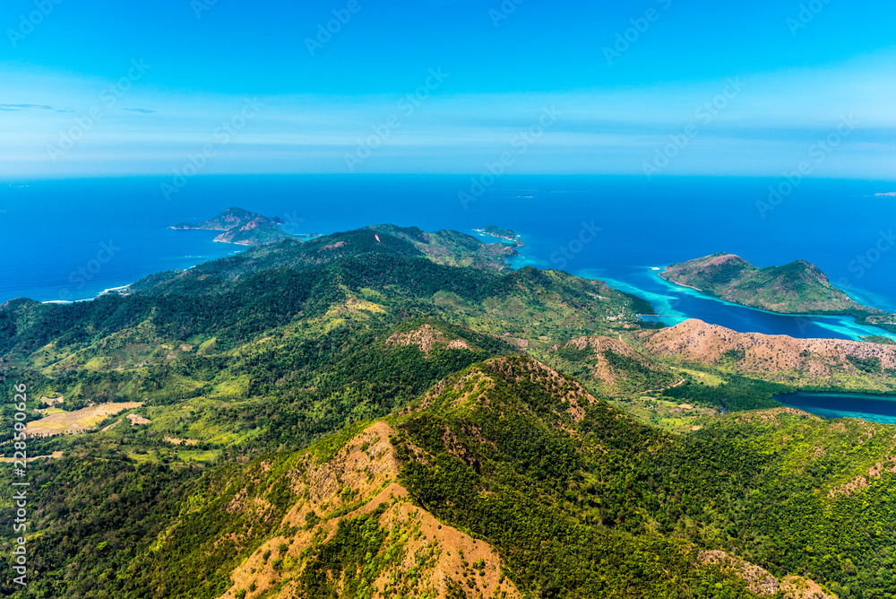 View of the islands, Philippines. Copy space for text. Top view.